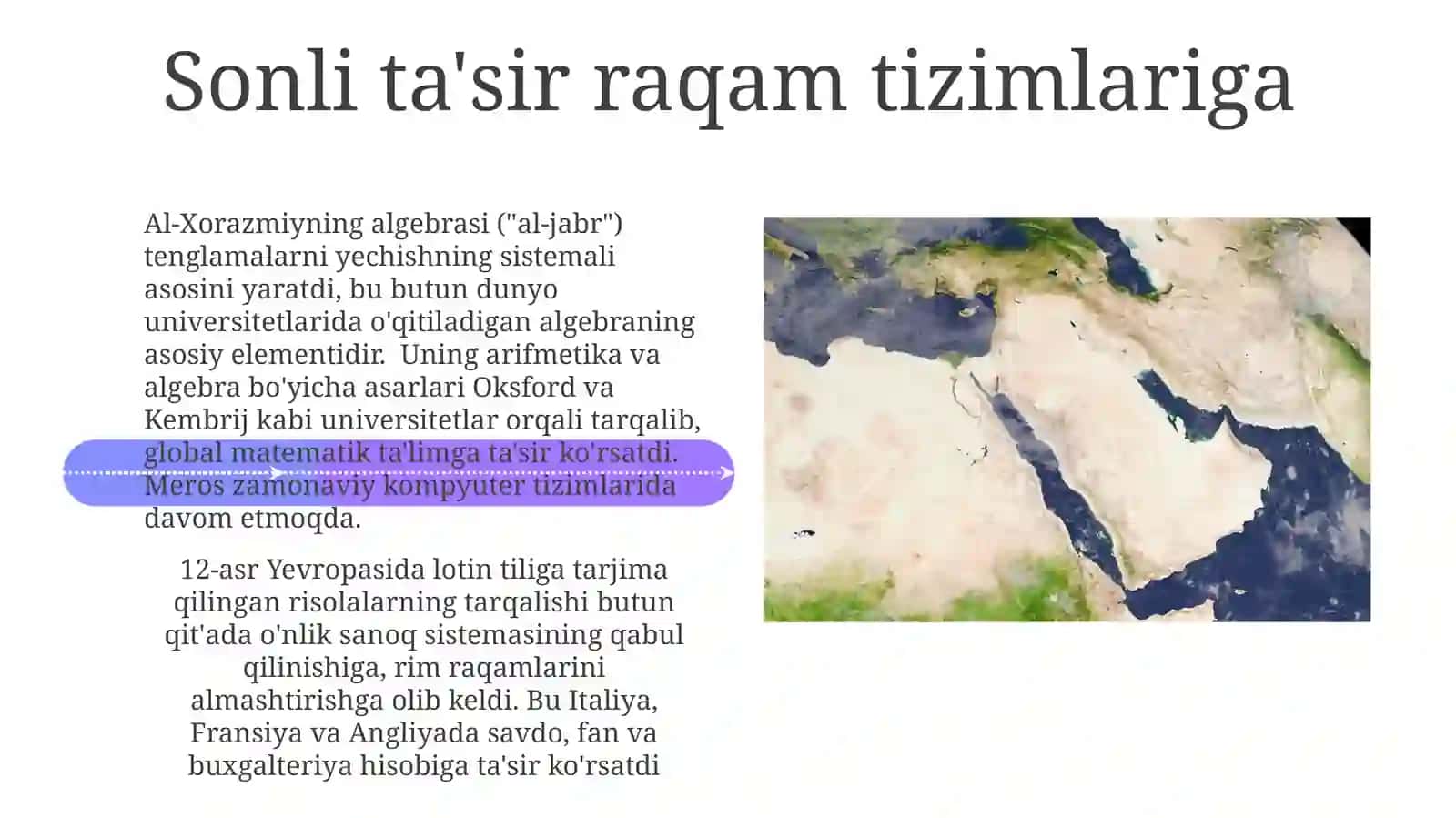 Al-Xorazmiy va Abu Abdulloh Xorazmiylarning dunyo civilizatsiyasidagi o'rni 4
