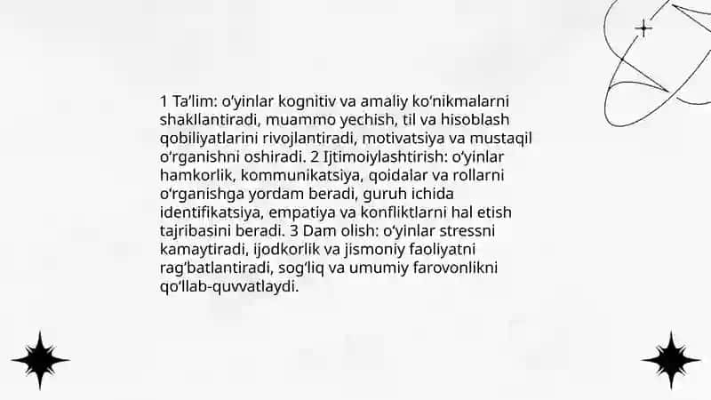 Oʻyinlar ijtimoiy faoliyat sifatida 4