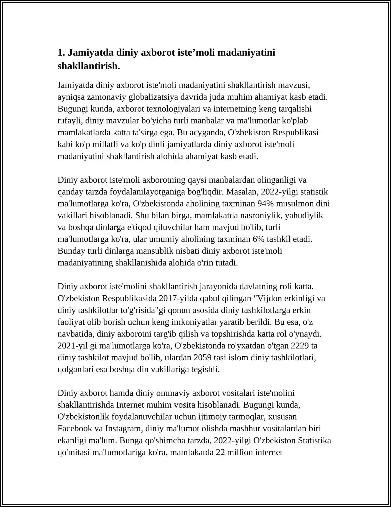 IJTIMOIY TARMOQLARDA DINIY AXBOROT IST'EMOLI MADANIYATINI TARBIYALASHNING ZARURATI 4