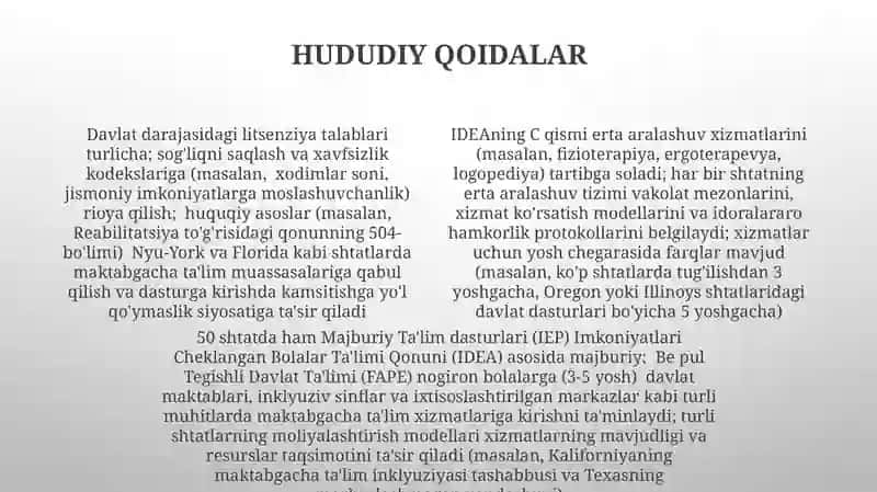 Nogiron bolalar uchun maktabgacha ta'limning huquqiy me'yoriy asoslari 4