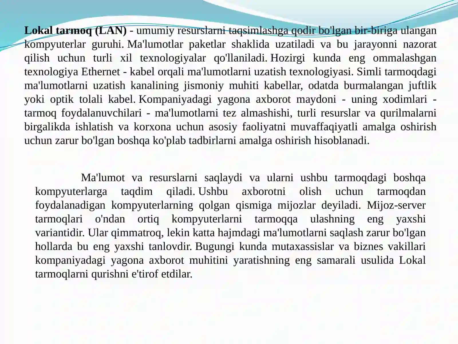 Lokalkompyutertarmoginitashkilqilishvaundaishlash 4
