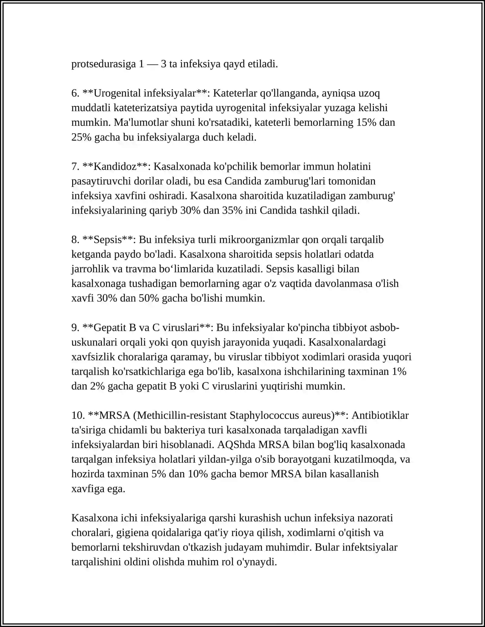 KASALXONA ICHI INFEKSIYALARINING EPIDEMIOLOGIK XARAKTERISTIKASI 4
