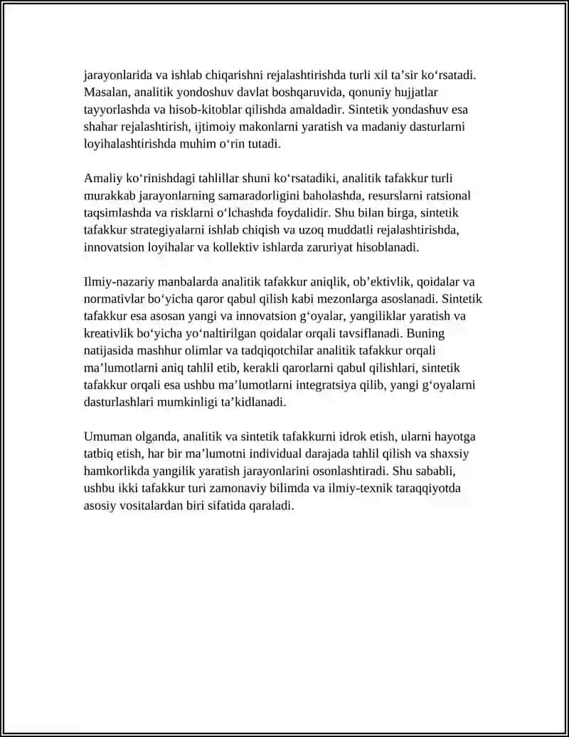 ANALITIK VA SINTETIK TAFAKKUR FARQLARI 4