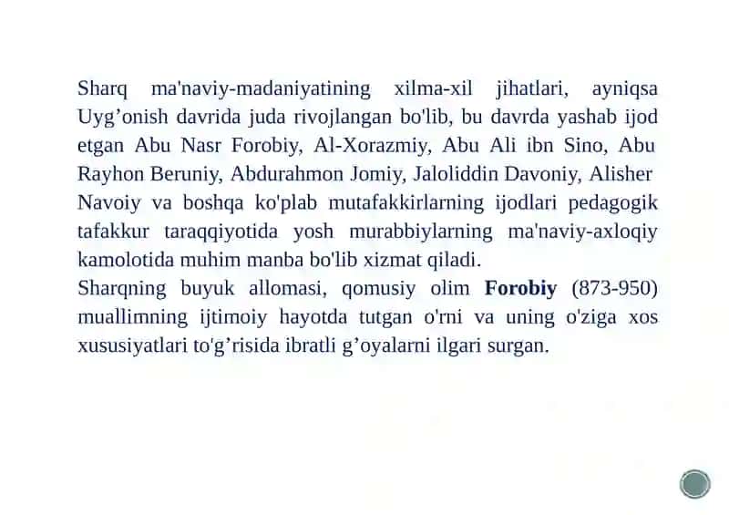 SHARQ MUTAFAKIRLARINING O'QITUVCHILIK KASBINING AHAMIYATI HAQIDA FIKRLARI 4
