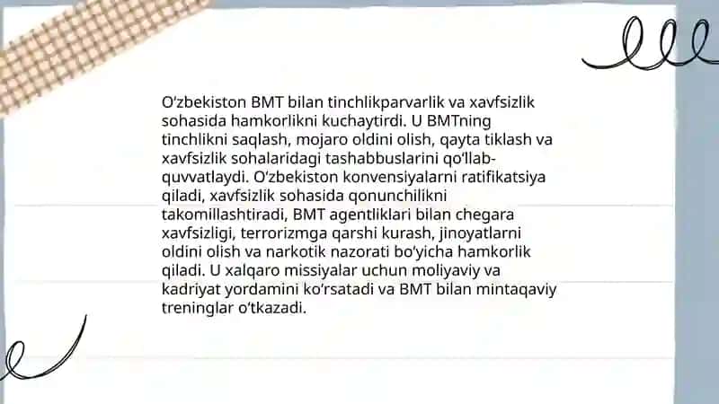 Xalqaro tashkilotlar bilan hamkorlik aloqalari 4