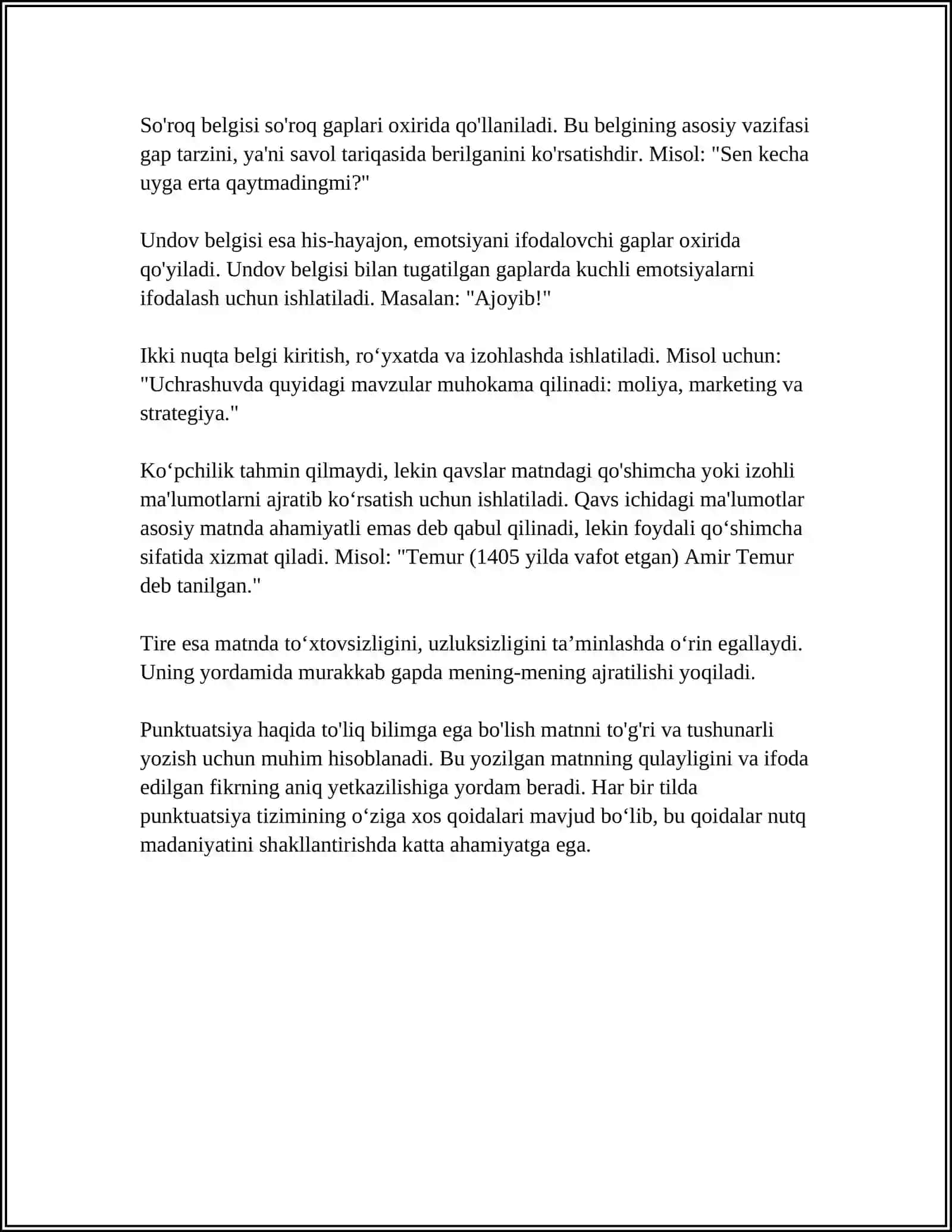 PUNKTUACIYALIQ NORMA HÂM ISENIM XAT 4