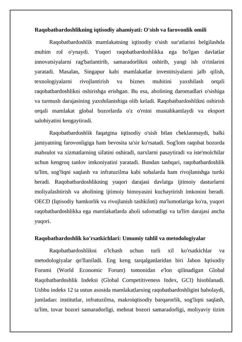 Mamlakat raqobatbardoshligini ta’minlash borasidagi chora-tadbirlar 4