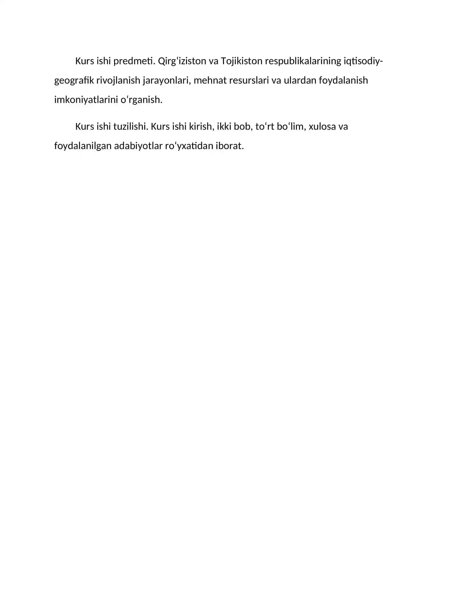 Qirgʻiziston va Tojikiston Respublikalariga iqtisodiy-geografik tavsif 4