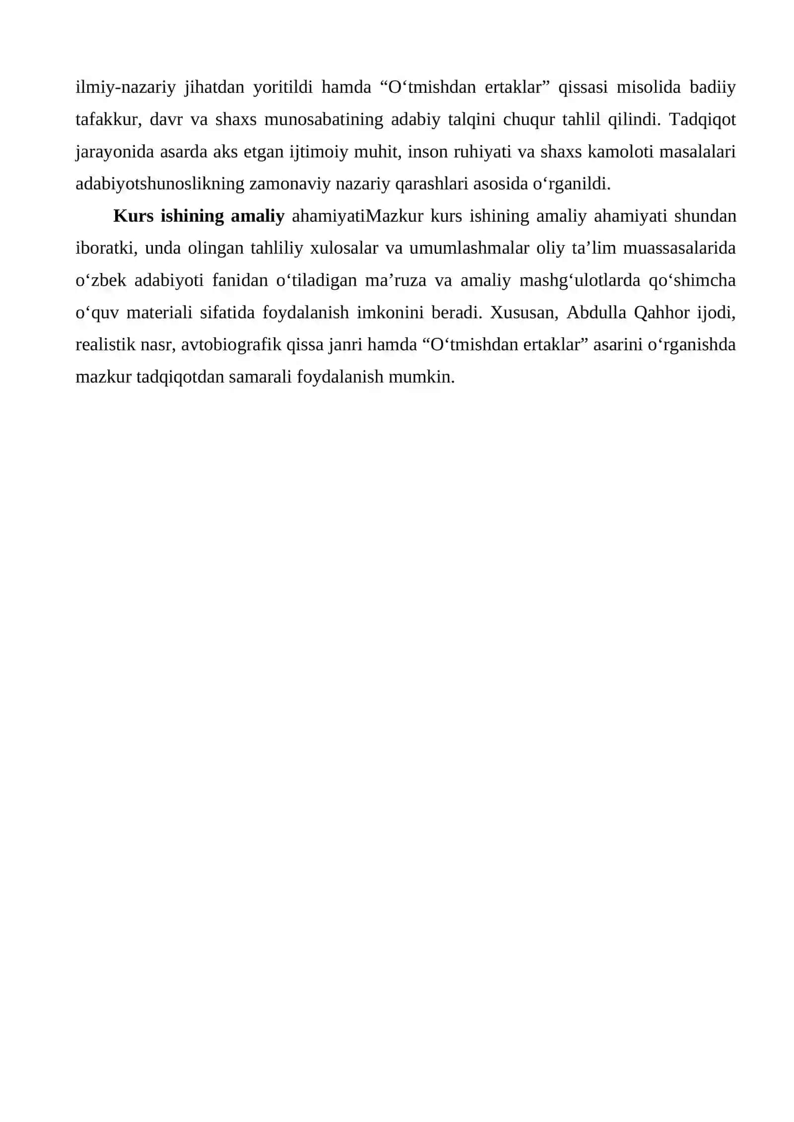 “O‘TMISHDAN ERTAKLAR” QISSASIDA DAVR VA SHAXS TALQINI 4
