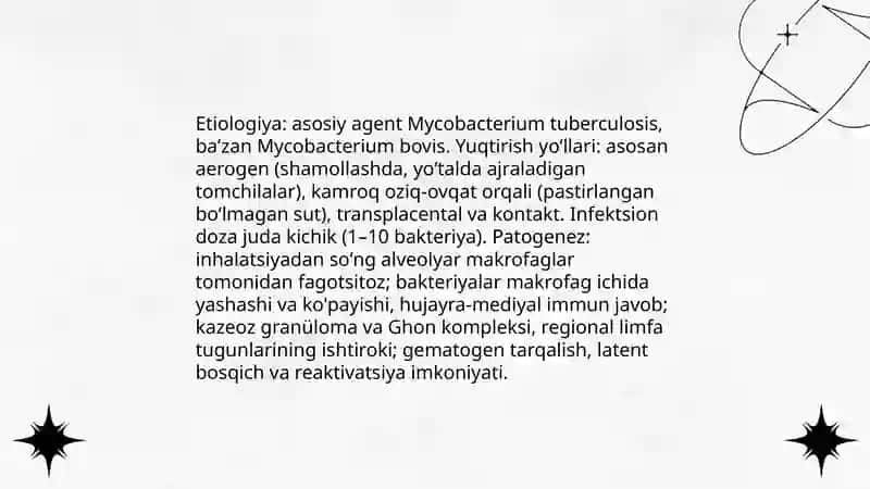 Birlamchi tuberkulozga xos umumiy xususyatlar va birlamchi tuberkulozning klinik shakllari 4