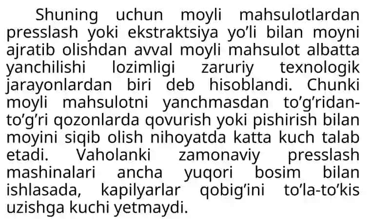Yanchilmaga ishlov berish usullari. Qovurma tayyorlash texnologiyasi 4