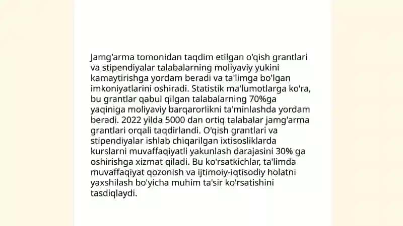 El-yurt umida jamg`armasining O`zbekiston yoshlarining hayotida tutgan o`rni 4