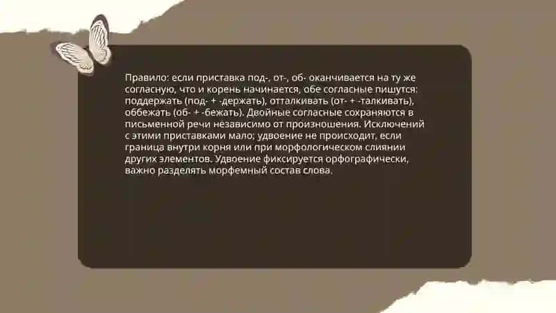 Двойные согласные на стыке приставки и корня 4