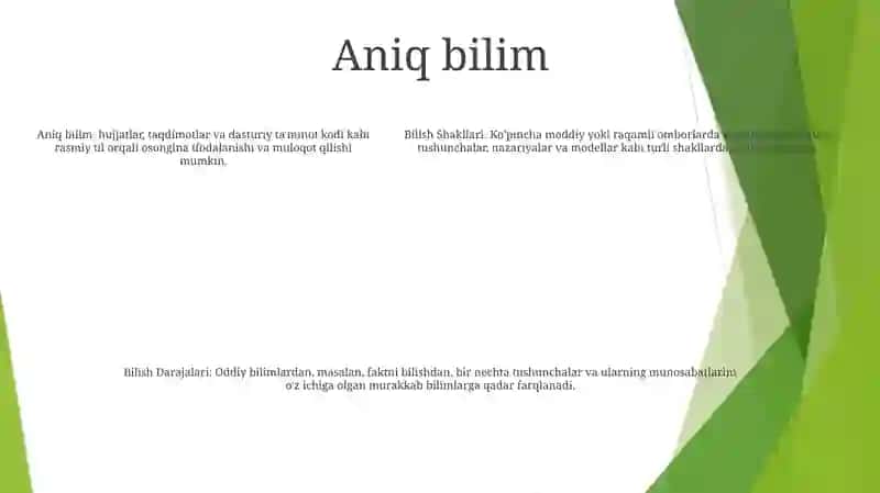 Bilish Shakllari Va Darajalari 4