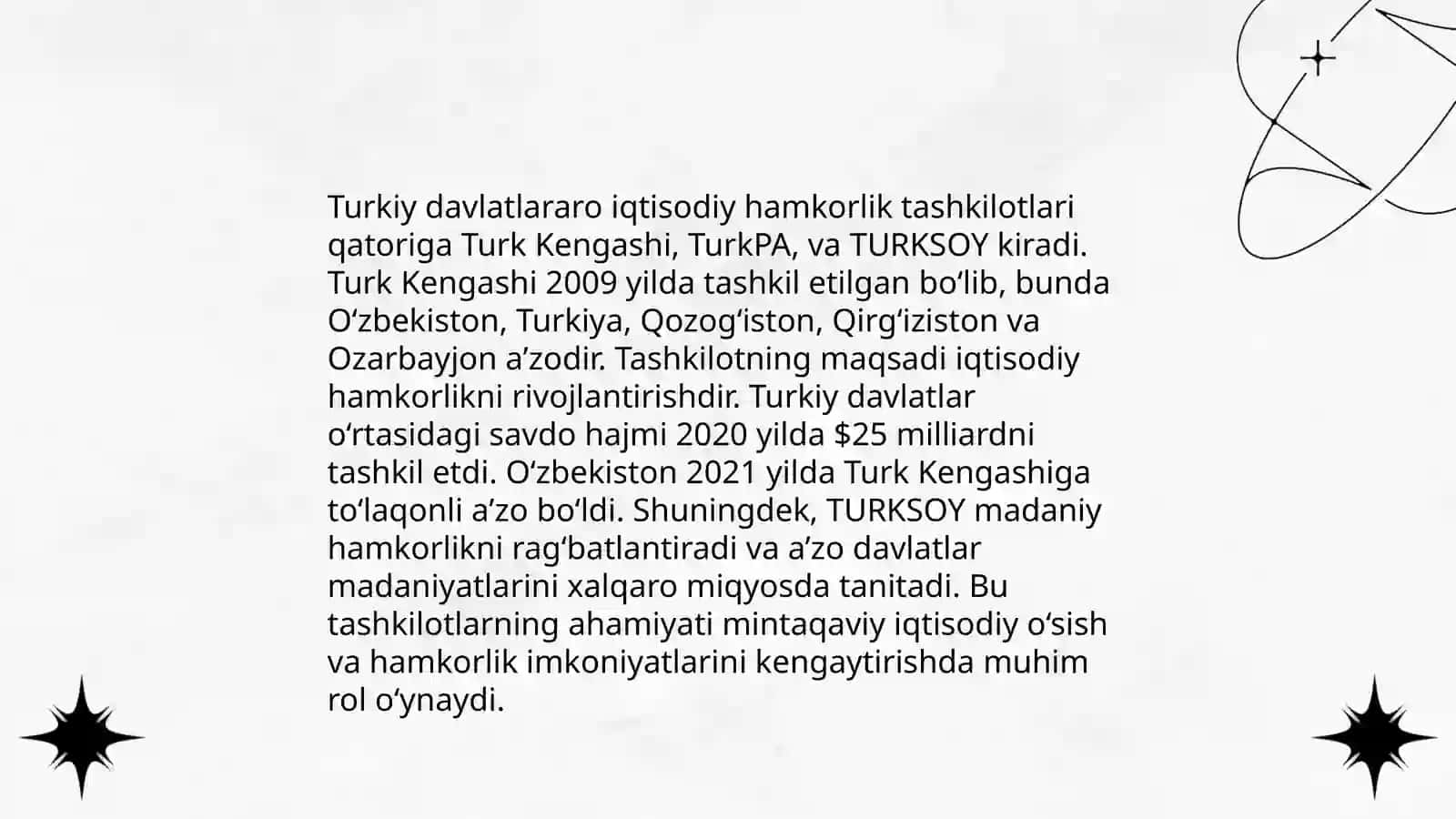 Turkiston mustaqil davlatlar va ular oʻrtasidagi munosabatlar 4