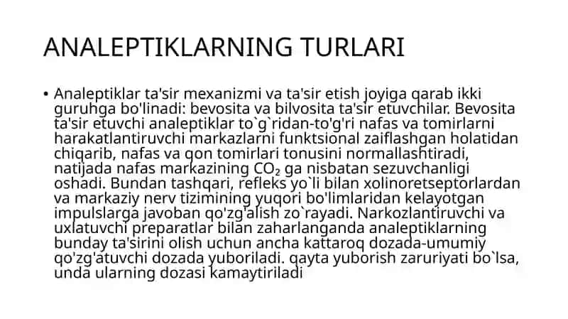 Odam Organizmi Tonusini Kuchaytiruvchi vositalar. Adaptogenlar. Analeptiklar 4