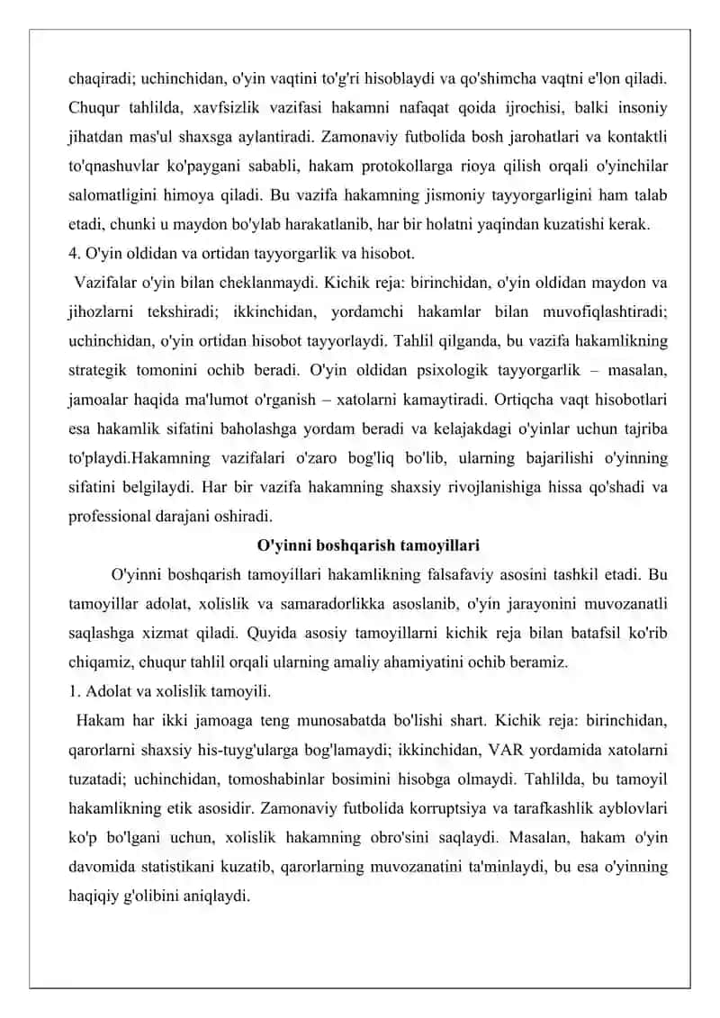 Futbol hakamligi va o‘yin boshqaruvi asoslari 4