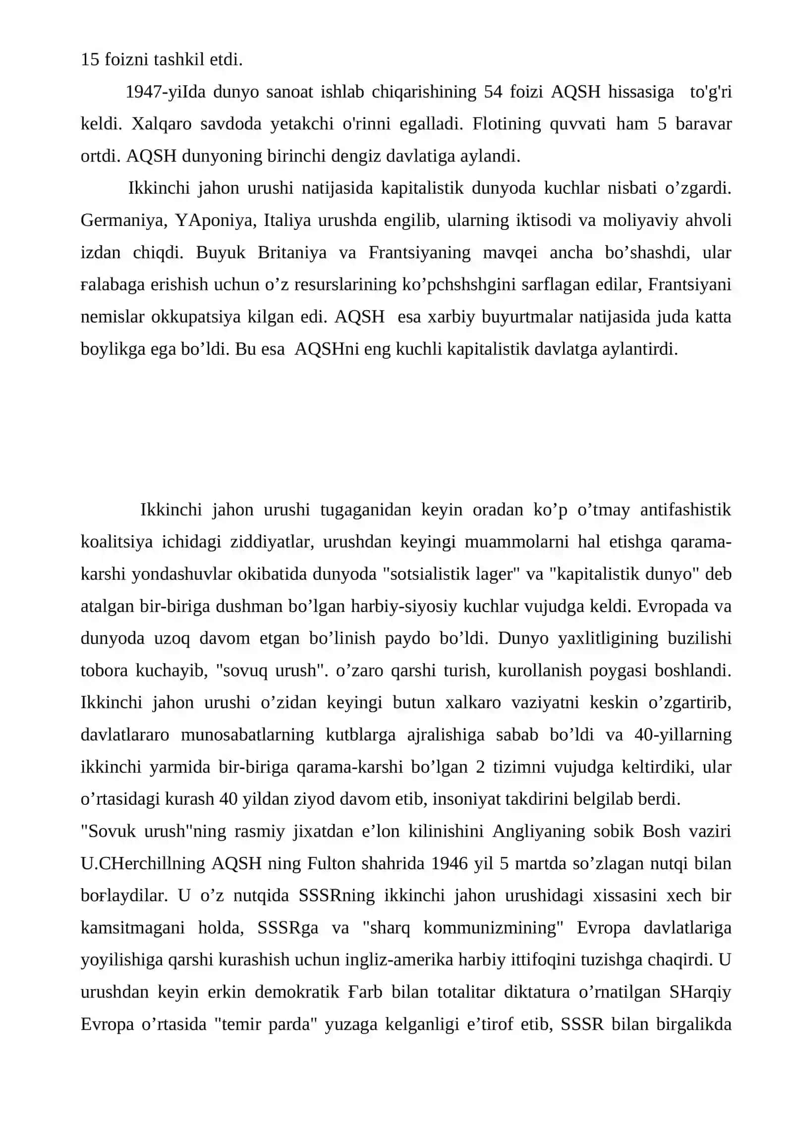 AQSHning 1945 – 1975 yillardagi tashqi siyosati 4