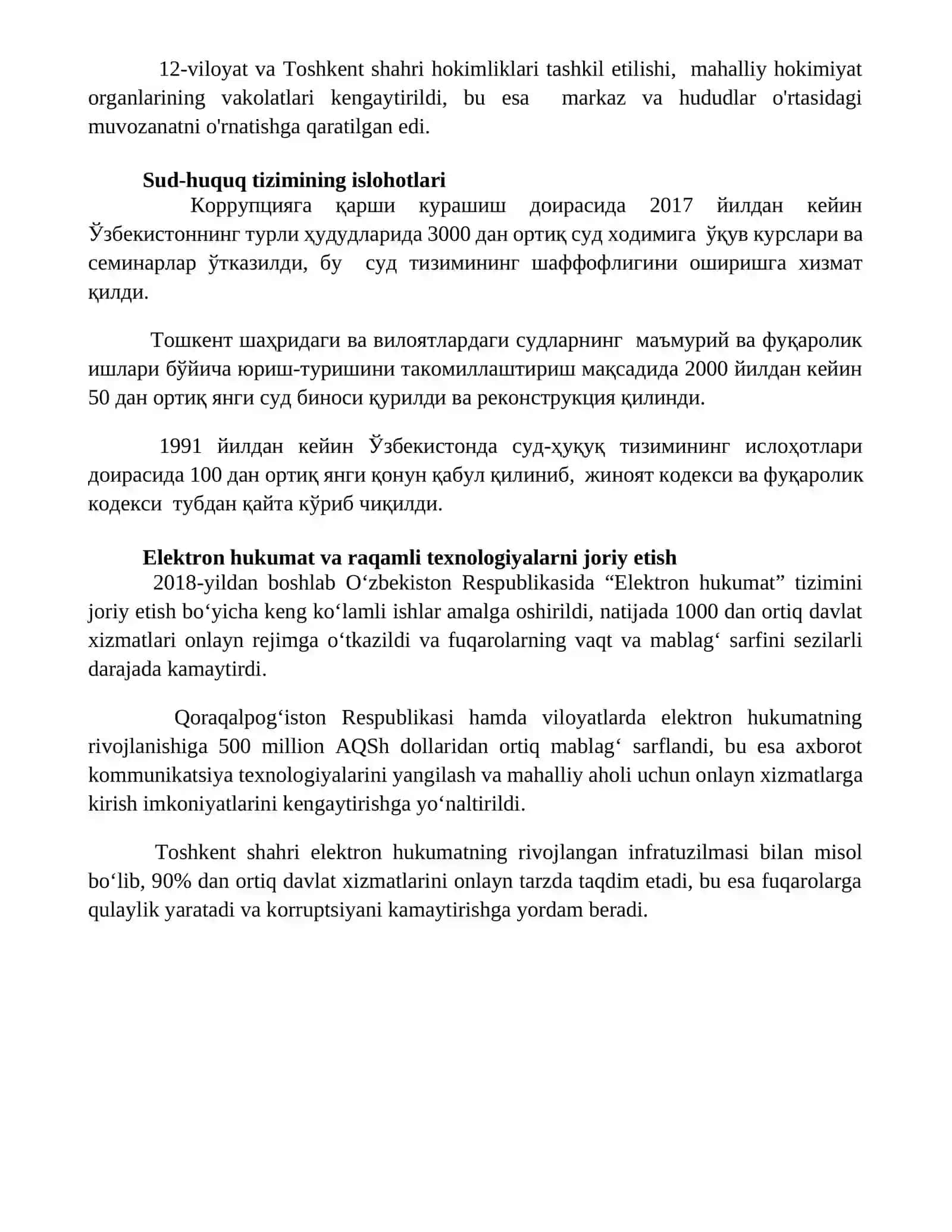 Mustaqillik yillarida davlat boshqaruv tizimida amalga oshirilgan islohotlar 4
