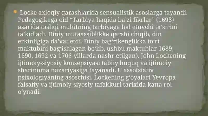 John Lockening tabiiy qarashlari va uning yevropa ilm-faniga tasiri 4