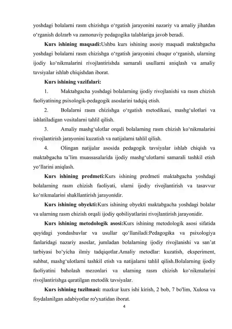 Maktabgacha yoshdagi bolalarni rasm chizishga oʻrgatish 4