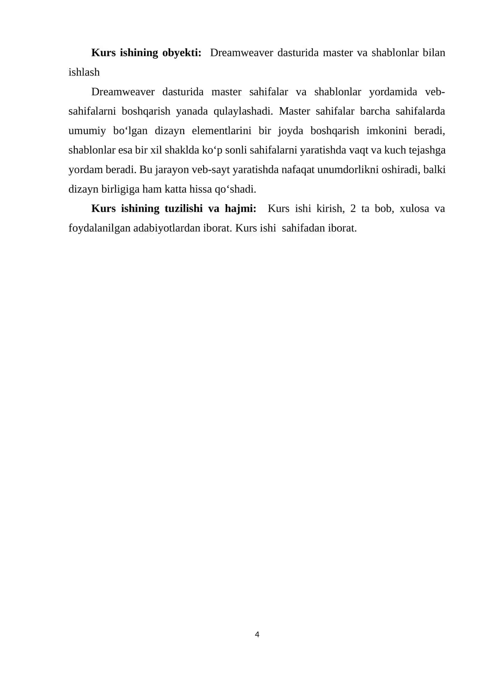 DREAMWEAVER DASTURIDA MASTER VA SHABLONLAR BILAN ISHLASH 4