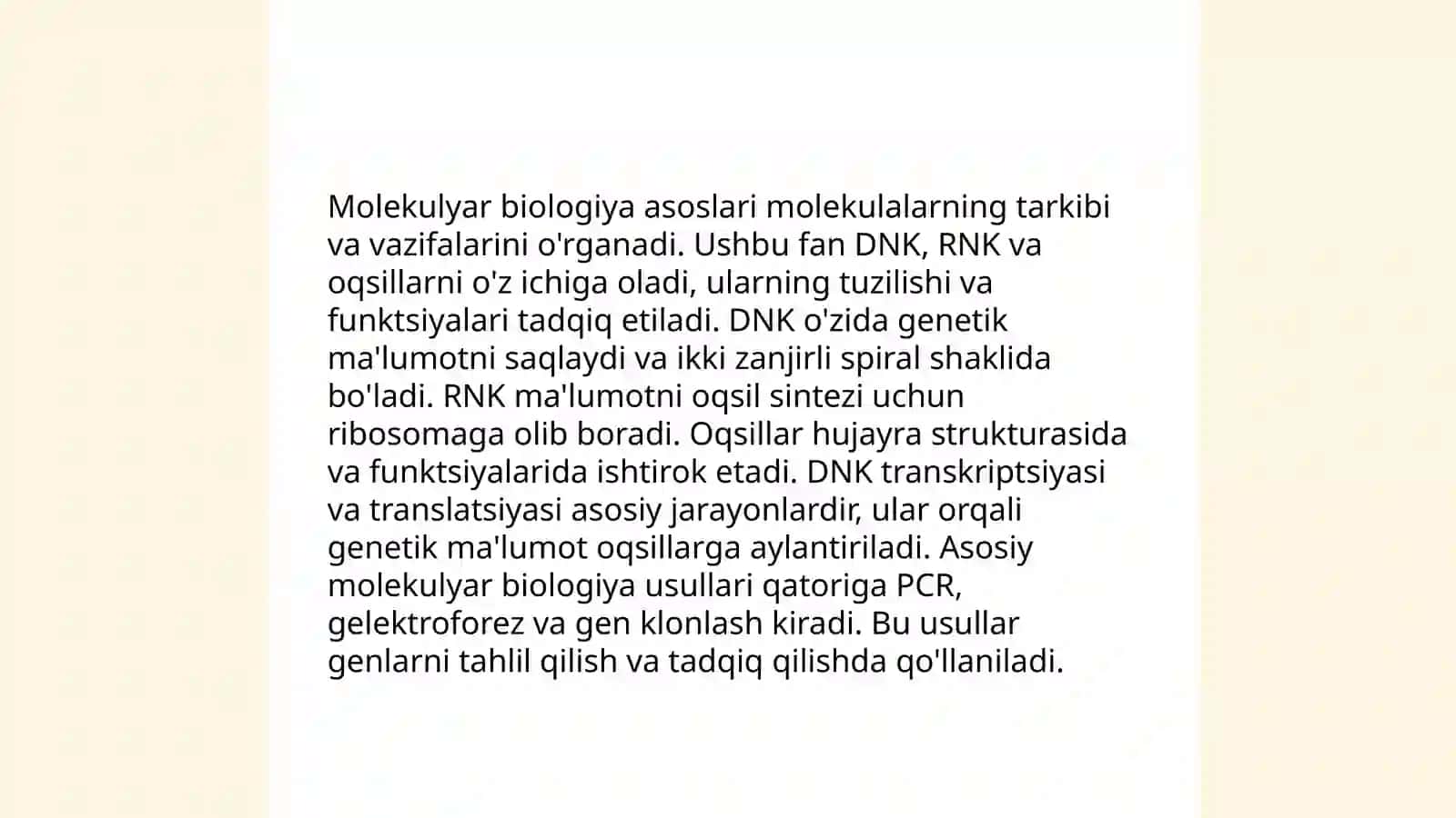 Tiriklikning molekulyar asoslari 4