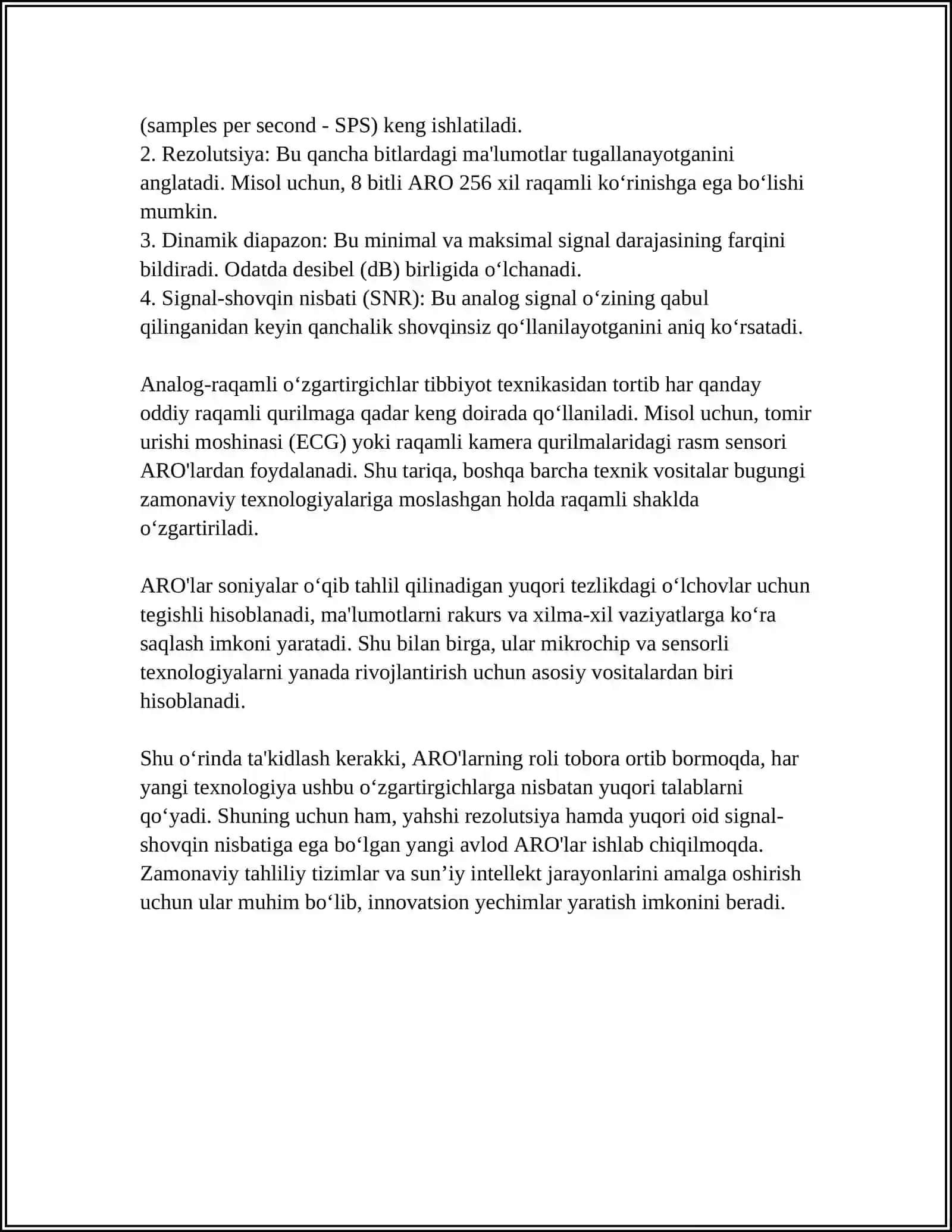 ANALOG-RAQAMLI VA RAQAMLI-ANALOG O‘ZGARTIRGICHLARNING MAQSADI VA VAZIFASI 4