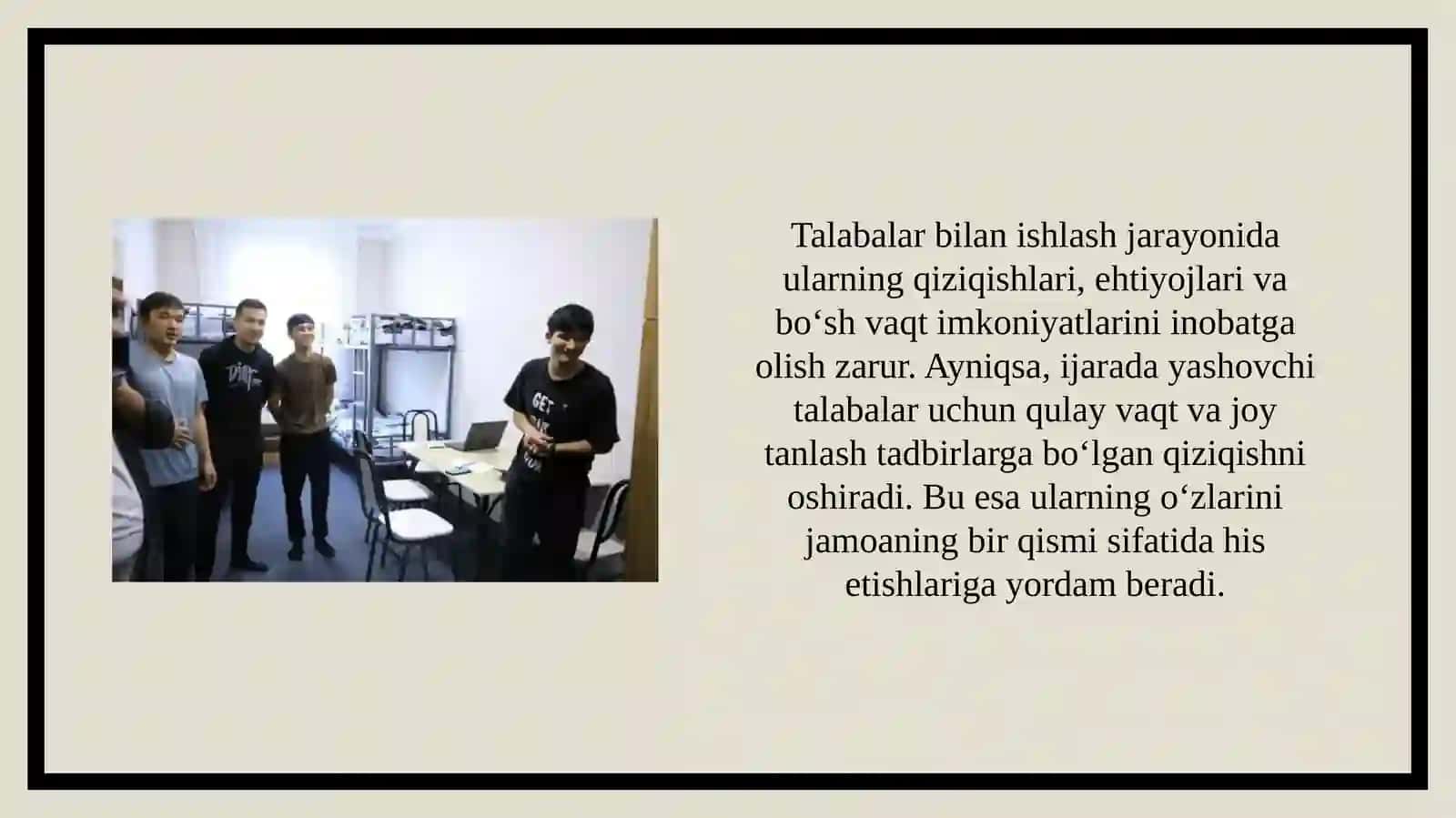 Talabalar turar joyida va ijarada yashaydigan talabalar bilan ishlashning ahamiyati 4