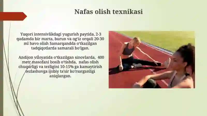 Qisqa masofaga yugurish texnikasini oʻrgatish 4