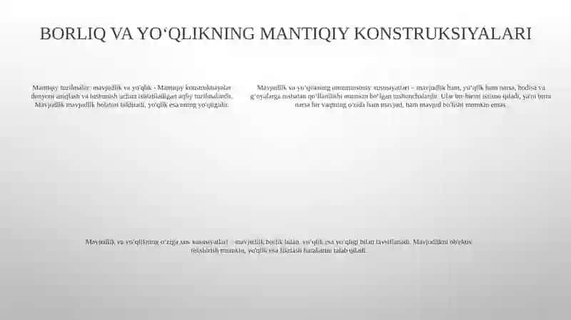 Borliq Va YoʻQlik Tushunchalaring Umumiy Va Uziga Xos Xususiyatlari 4