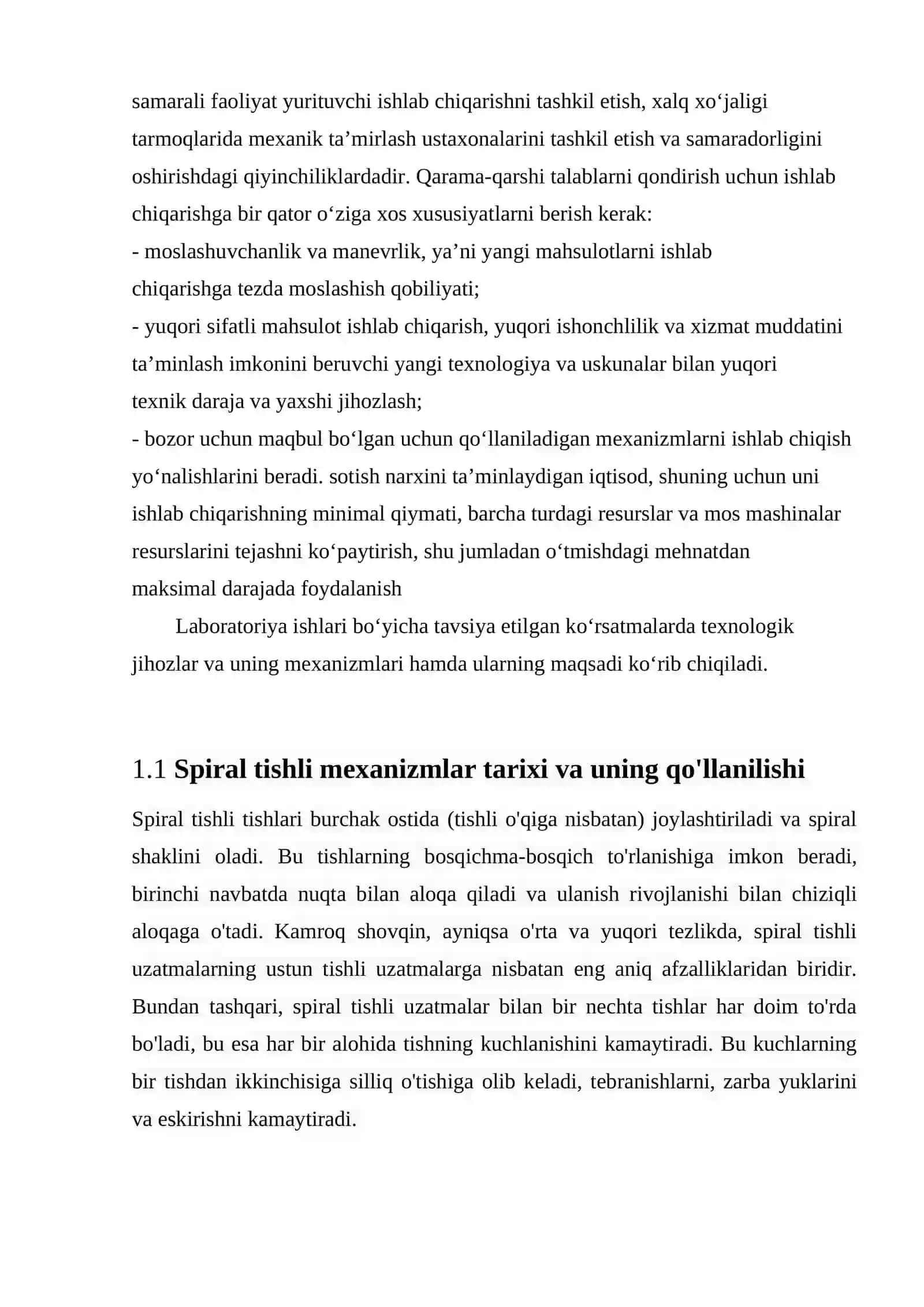 KURS ISHI: Tishli mexanizmlar 4