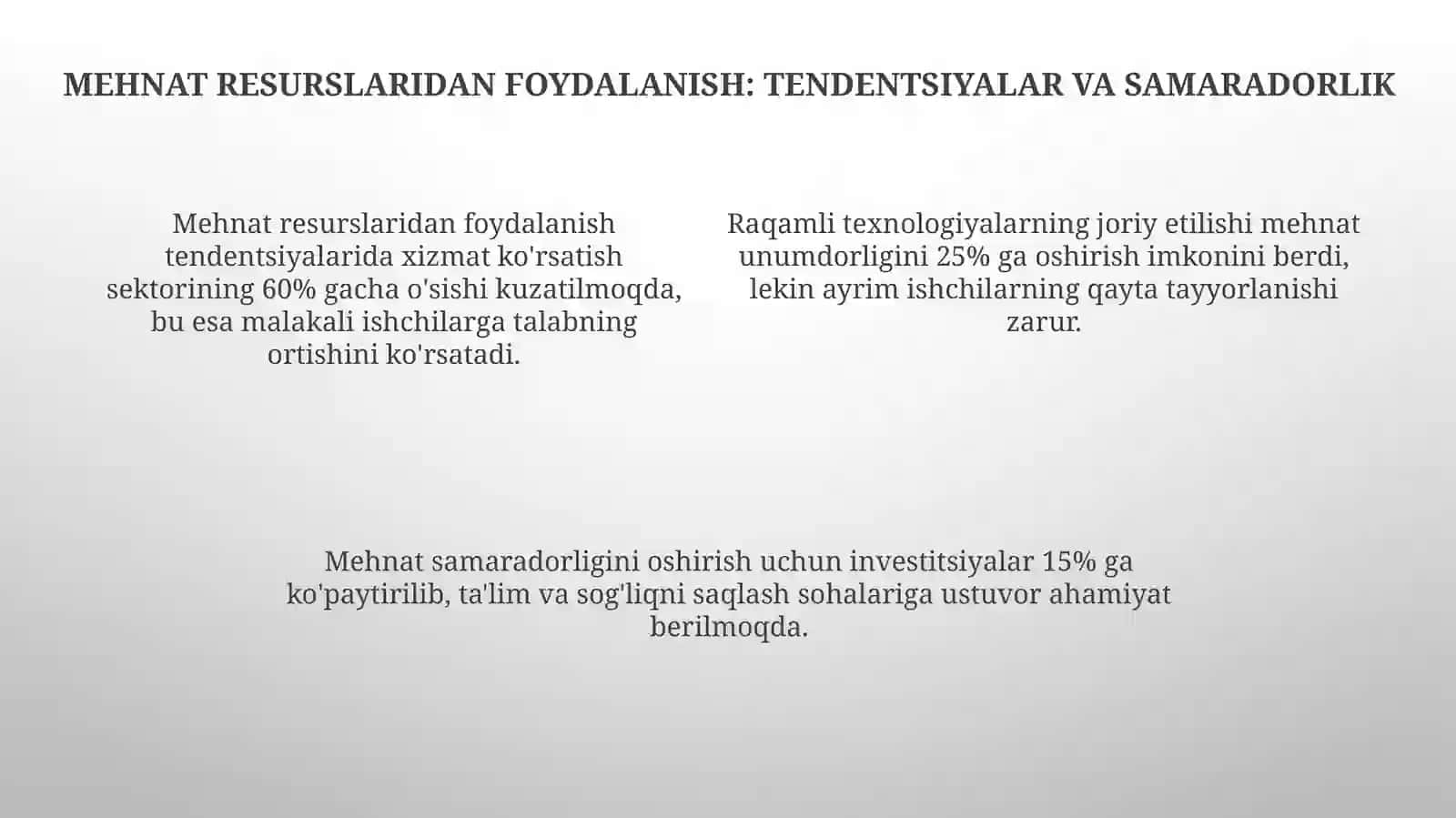 Mehnat va nandlik resurslarining shakllanishi va ulardan foydalanish 4
