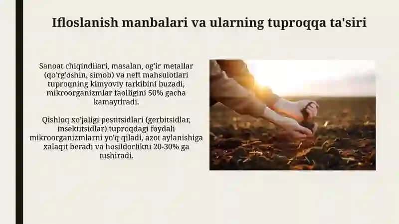Ifloslangan tuproqlar biologik faollik analizi 4