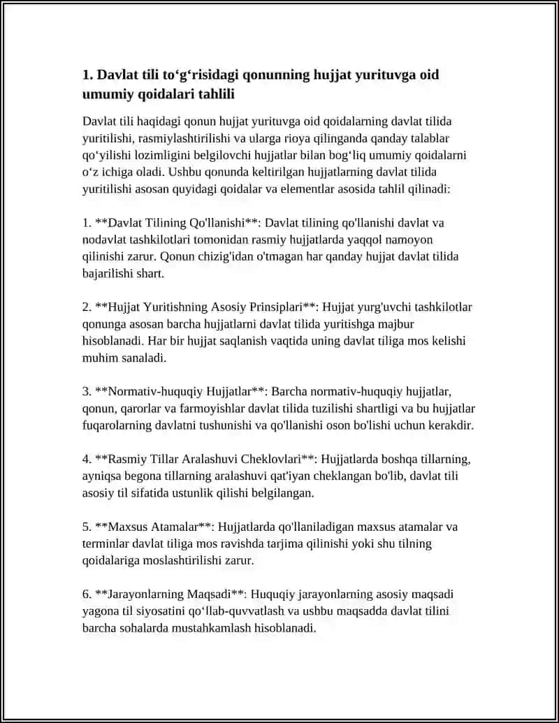 DAVLAT TILI HAQIDAGI QONUNDA HUJJAT YURITUVGA OID MODDALAR TAHLIL QILISH 4