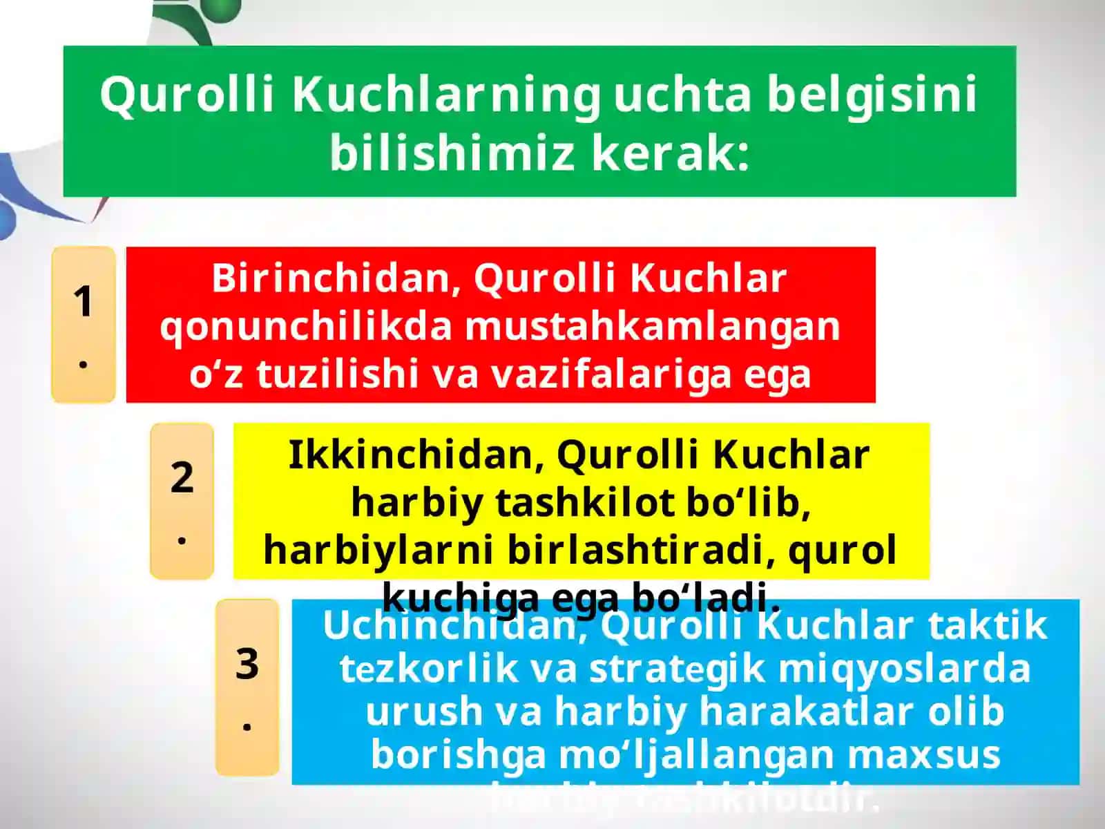 Qurolli kuchlari va yoshlarni harbiy vatanparvarlik ruhida tarbiyalash 4
