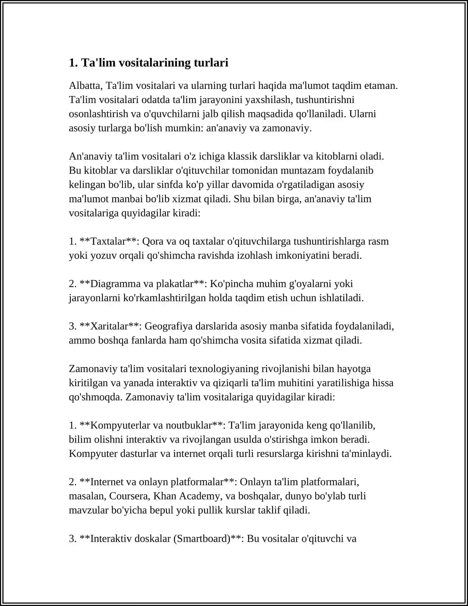 TA'LIM VOSITALAR VA ULARNING FUNKSIYALARI. ADABIYOTLARDAN ANONTATSIYALAR TUZISH 4
