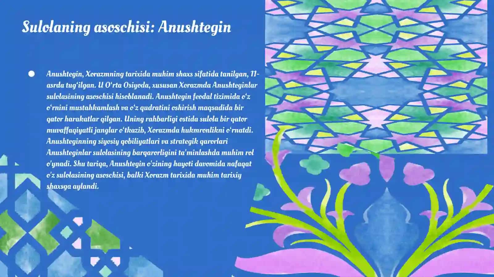 Xorazmyerlari Anushteginlar sulolasi hukmronligi davrida 4