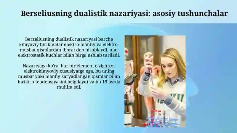 Elektrokimyo Berseliusning dualistik nazariyasi 4