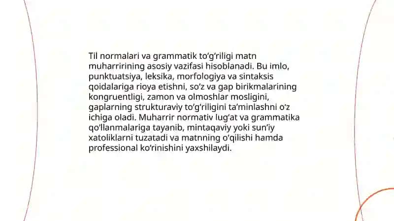 Matn muharir faoliyatining muhim predmeti 4