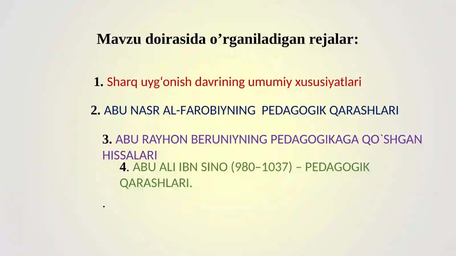 SHARQ UYG‘ONISH DAVRIDA BOSHLANG‘ICH TA’LIMGA OID PEDAGOGIK FIKRLARNING RIVOJLANISHI 4