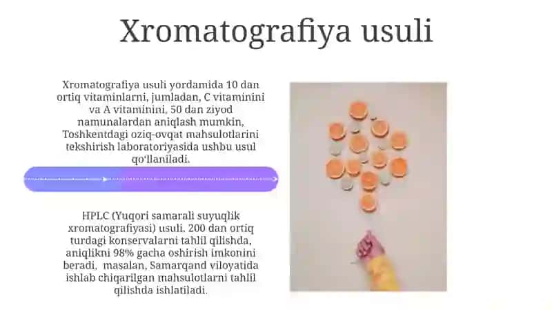 Rezavor mevalar tarkibidagi vitaminlarni aniqlash 4