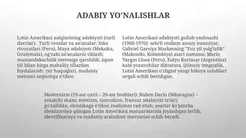 XX asr Lotin Amerikasi adabiyoti 4