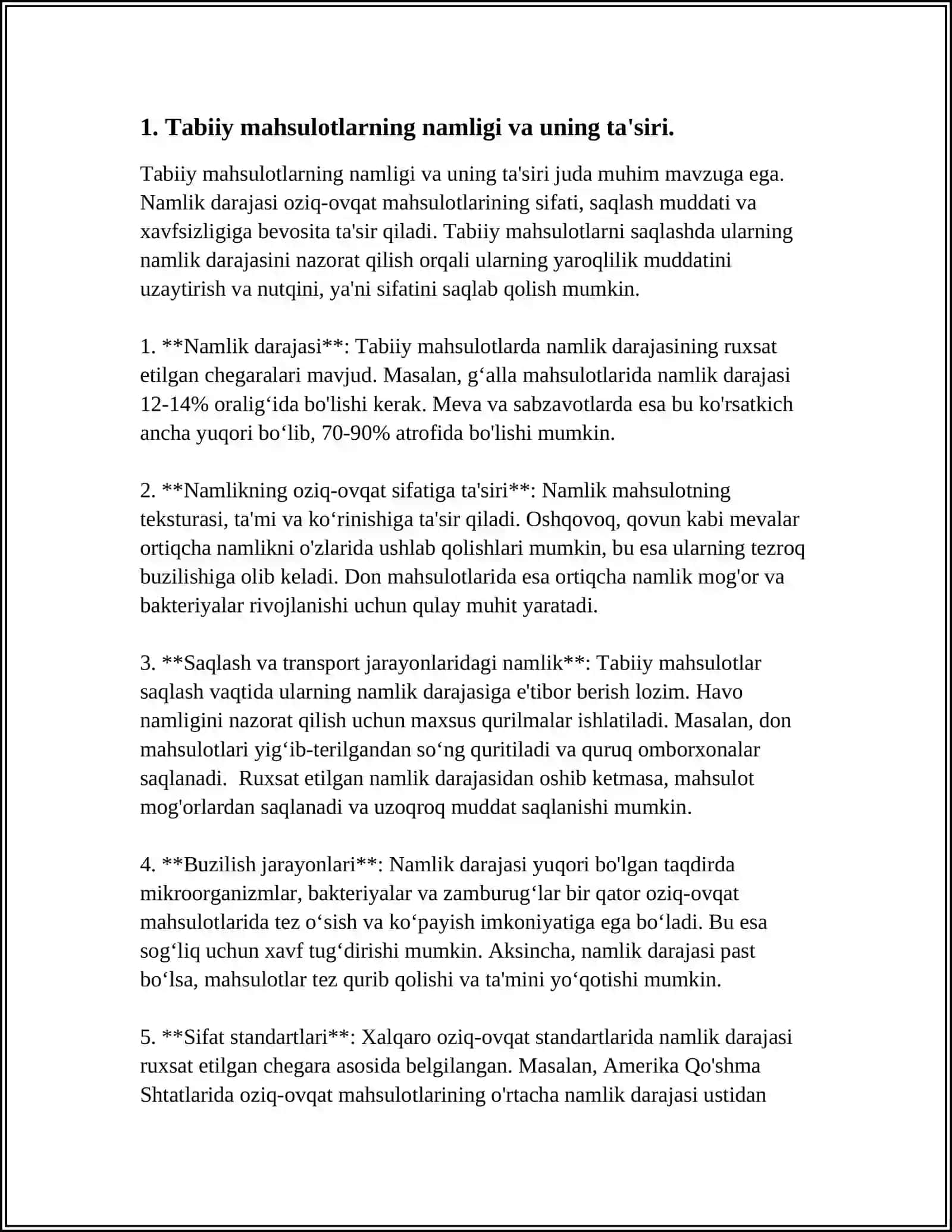MT2- TOLALI MAHSULOTLAR NAMLIGINI QURITISH JAVONLARIDA ANIQLASH 4