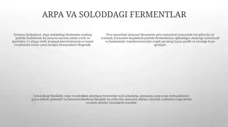 Solod Va Pivo Texnologiyasida Fermentlar 4