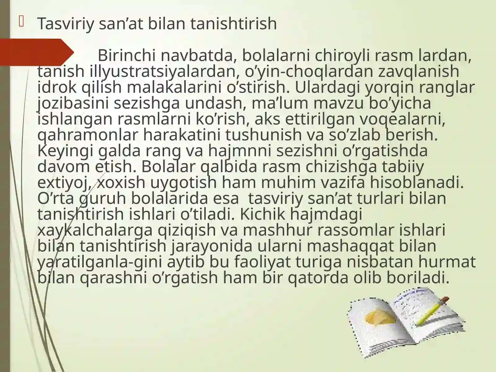 "Tasviriy faoliyatga o‘rgatishning maqsadi" 4