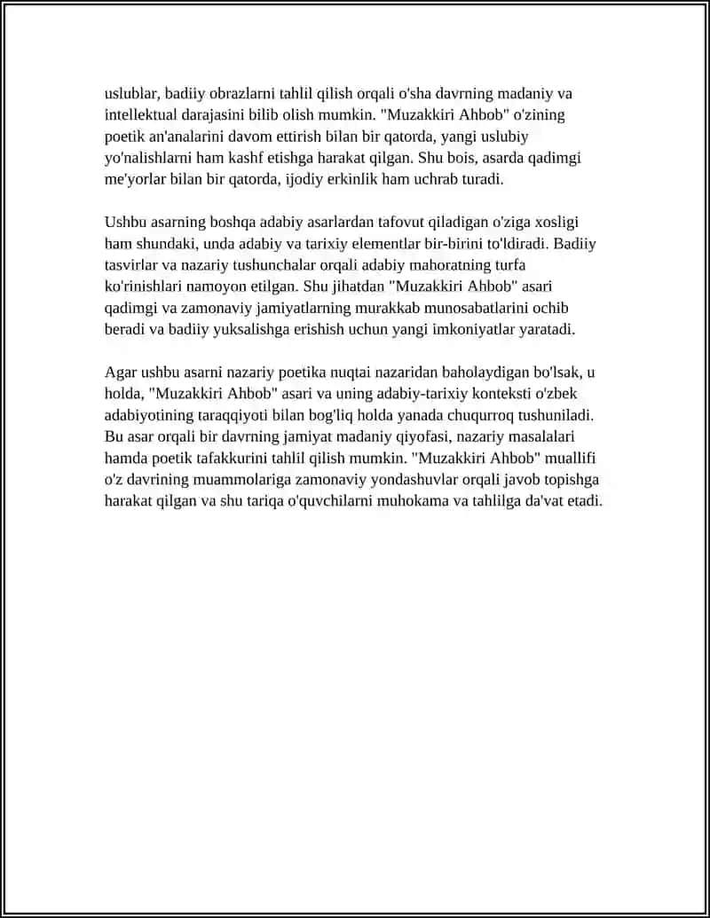 "MUZAKKIRI AHBOB" VA NAZARIY POETIKA MASALALARI 4