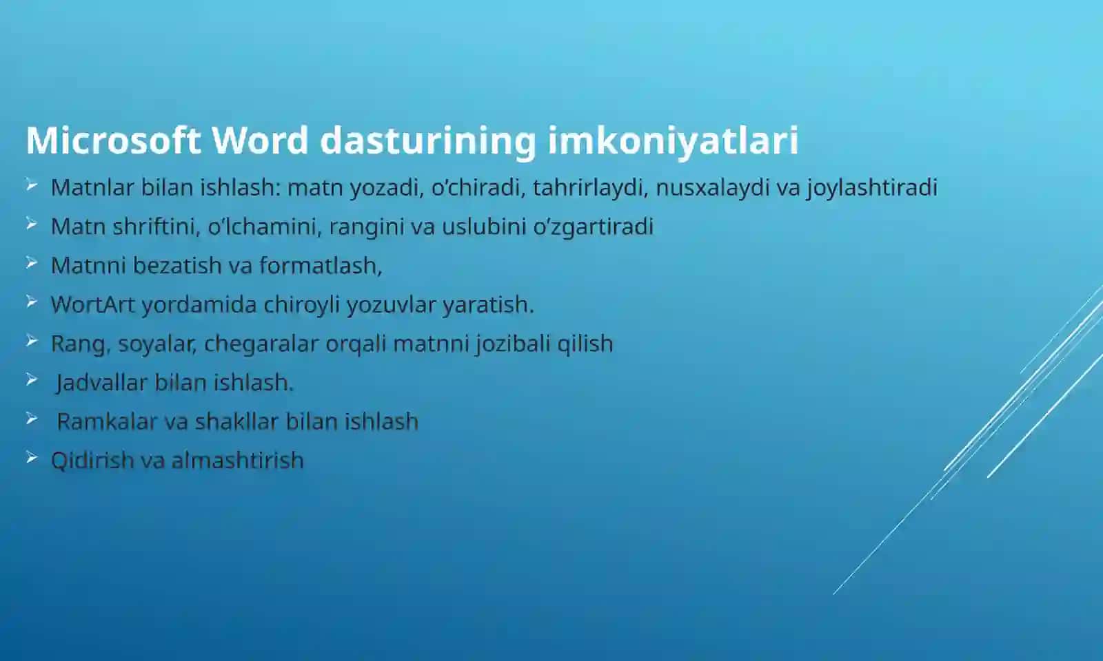 7-SINFDA “MATN STILLARINI SOZLASH VA ULARDAN FOYDALANISH” MAVZUSINI O‘QITISHDA TAJRIBAGA YO’NALTIRILGAN TA’LIM YONDASHUVINI QO‘LLANILISHI 4