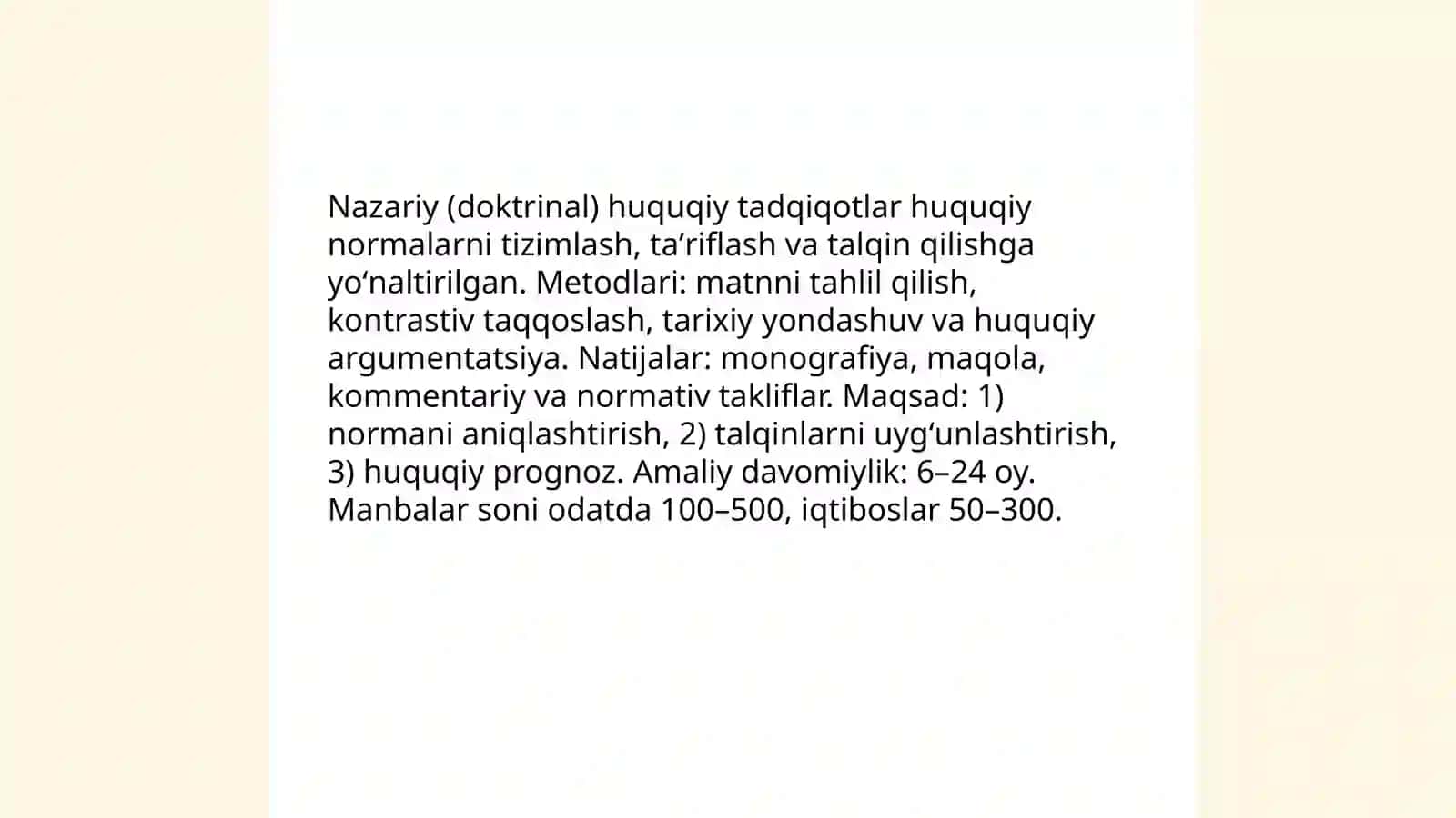Huquqiy tadiqotlar va ularning asosiy turlari slayd 4