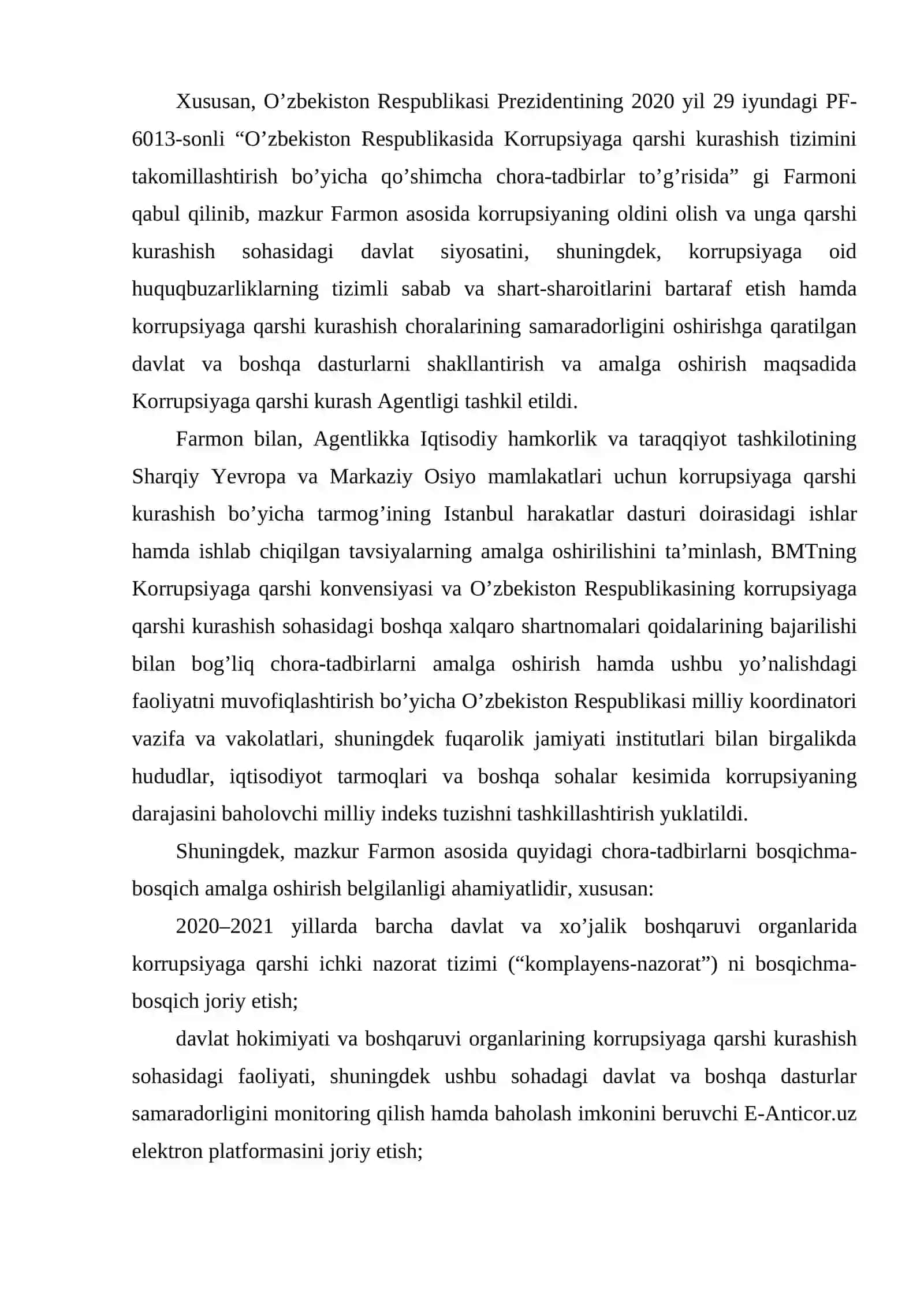 MT20 Korrupsiyaga qarshi kurash bo'yicha xalqaro qonunlar va qarorlarning o'zbekistonda ratifikatsiya qilishning ahamiyati 4